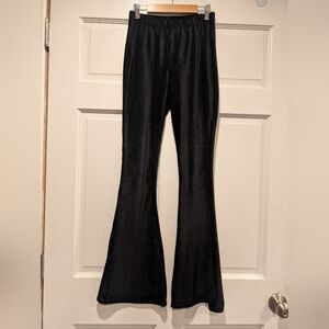 Urban Renewal Black ribbed velvet flare pants XS Pull On 90s Boho Bohemian Festi